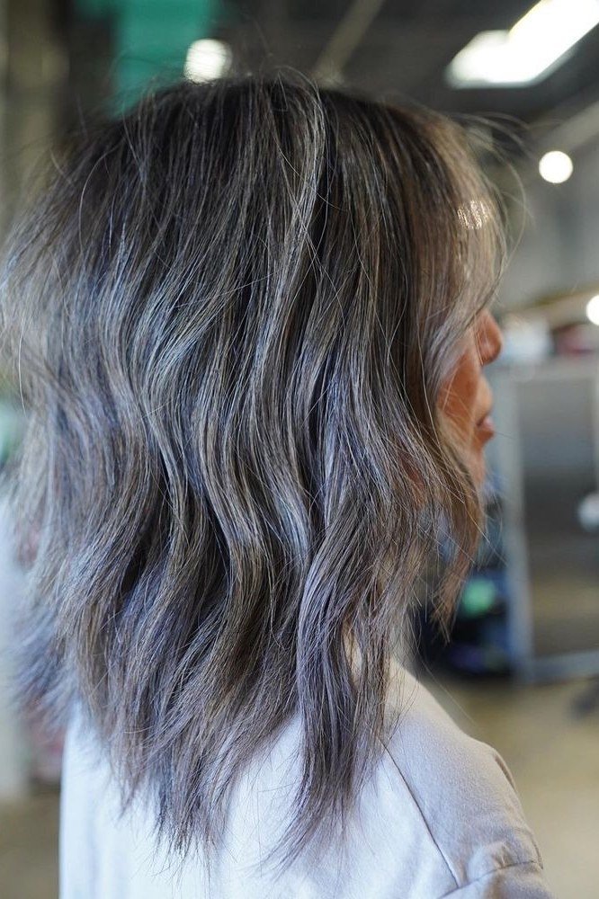 Long Gray Wavy Layers - medium wavy hairstyle for women over 60 (idea 41 of 70)