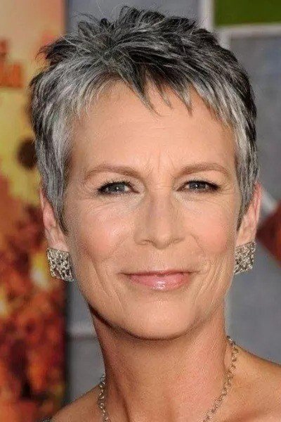 grey pixie, front view, for older women