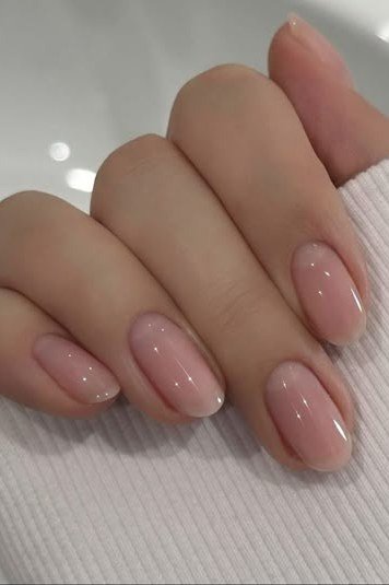 sheer pink sweater-weather almond nails - honey glazed nude nails for women over 50