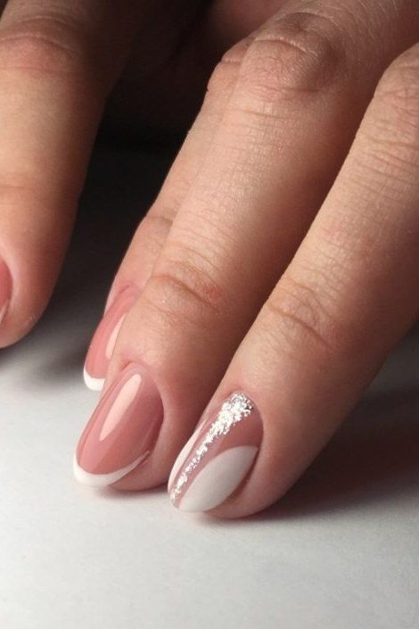 soft nude almond french nails - honey glazed nude nails for women over 50