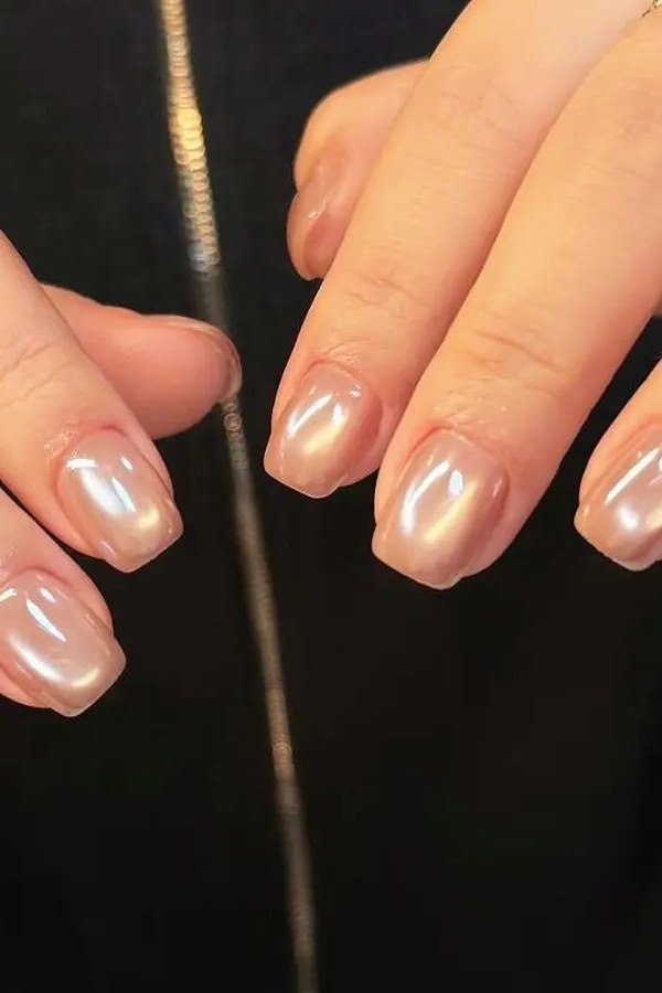 glazed nude almond nails - honey glazed nude nails for women over 50