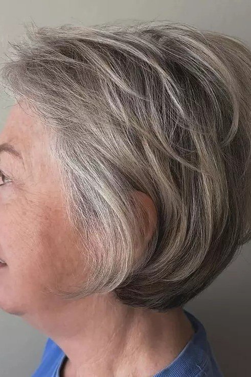 Silver Feathered Pixie for women over 50