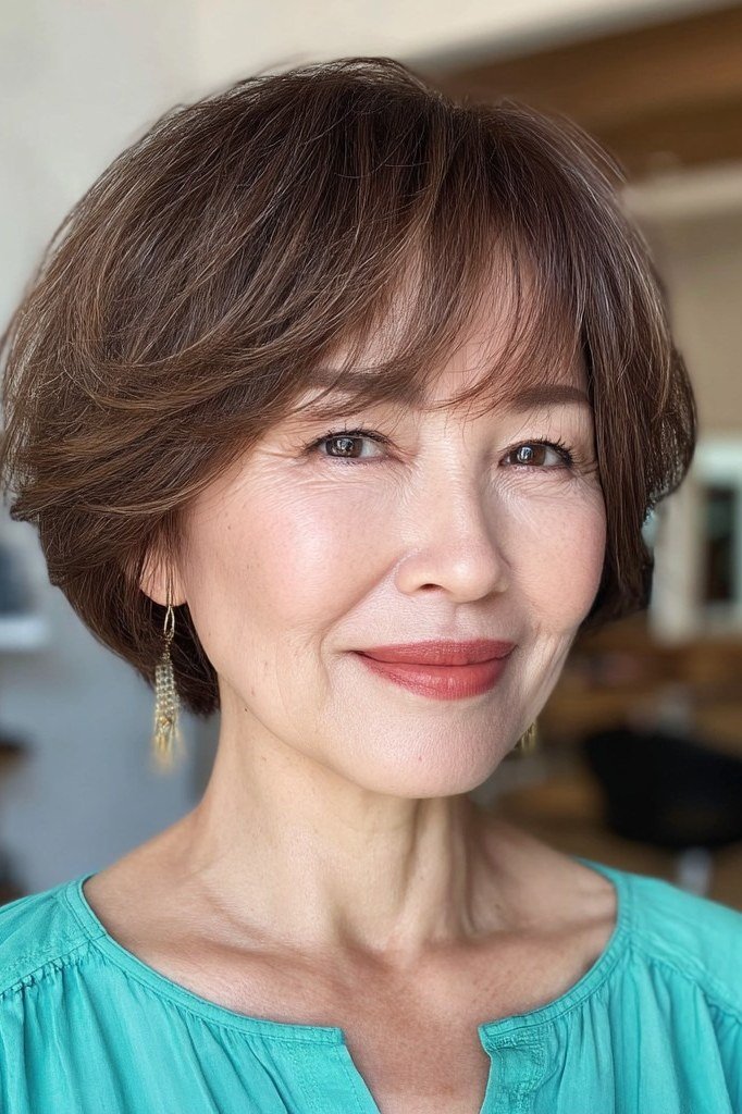 Brown Feathered Pixie for women over 50