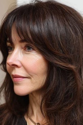 Dark-Brown Feathered Layers for women over 50