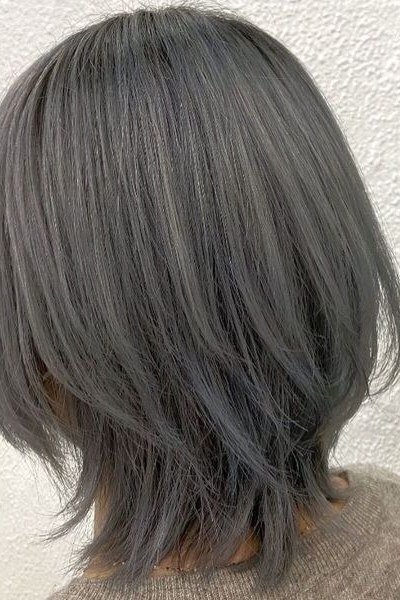 Medium Silver-Gray Layered Hush, Back View - hush cut hairstyle for women over 50, idea 31