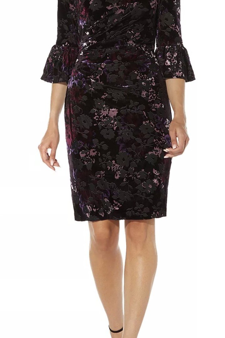 Dark floral cocktail dress