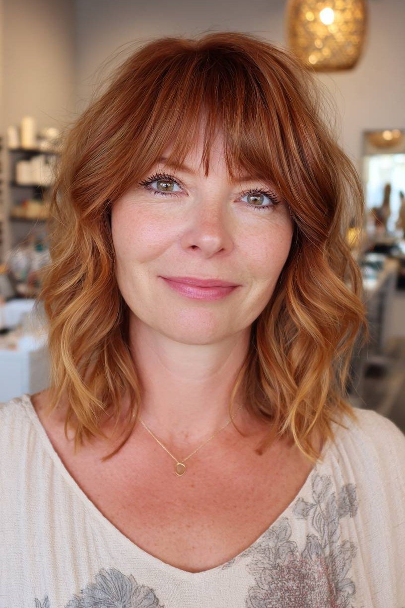 Tousled Copper Waves for women over 50