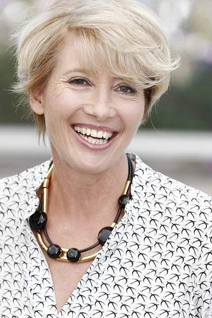 Short blonde pixie haircut with soft layers for women over 40
