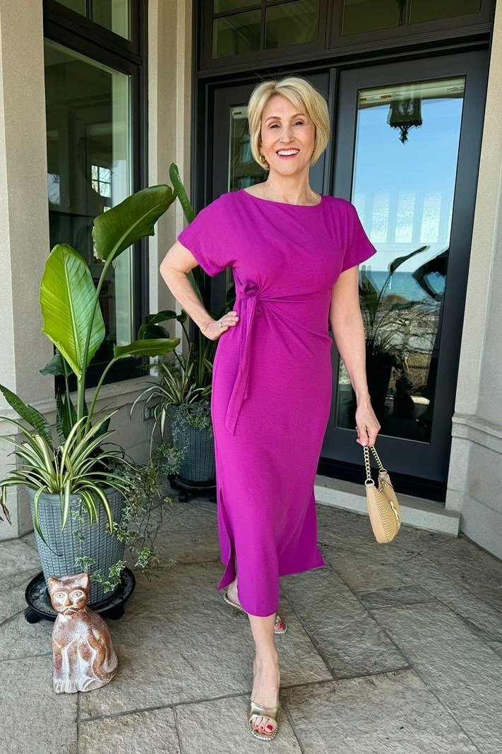 Magenta wrap dress