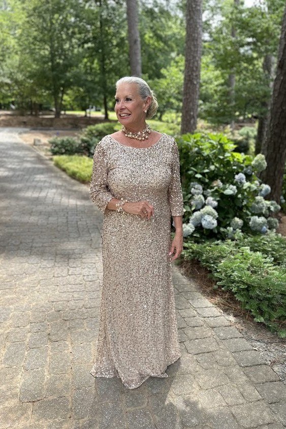 Champagne lace garden gown