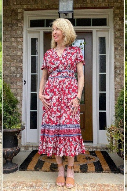 Green floral maxi dress