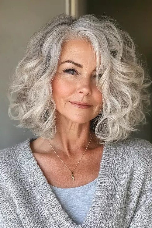 Full Silver Curls for women over 50