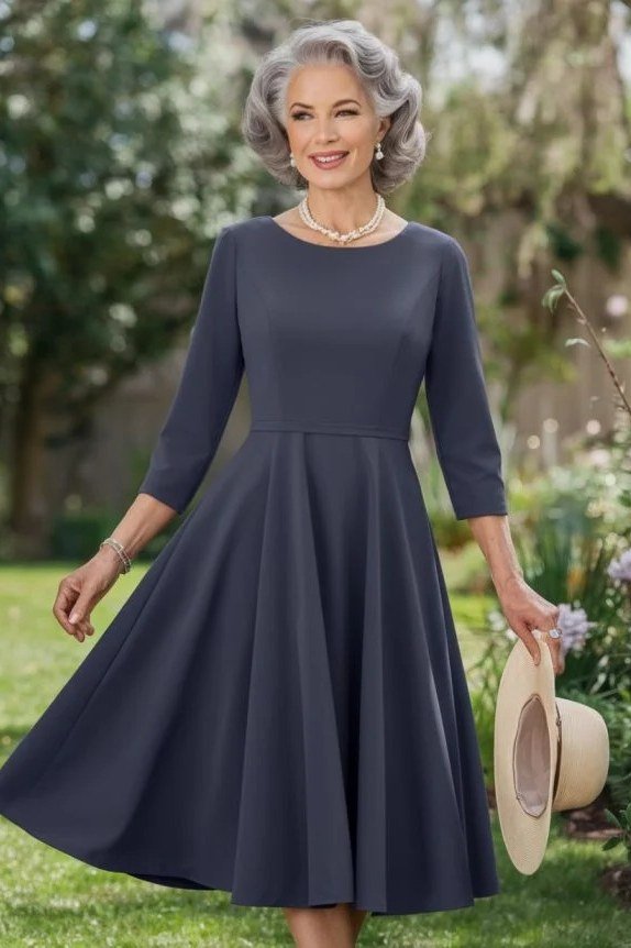 Slate grey skater dress