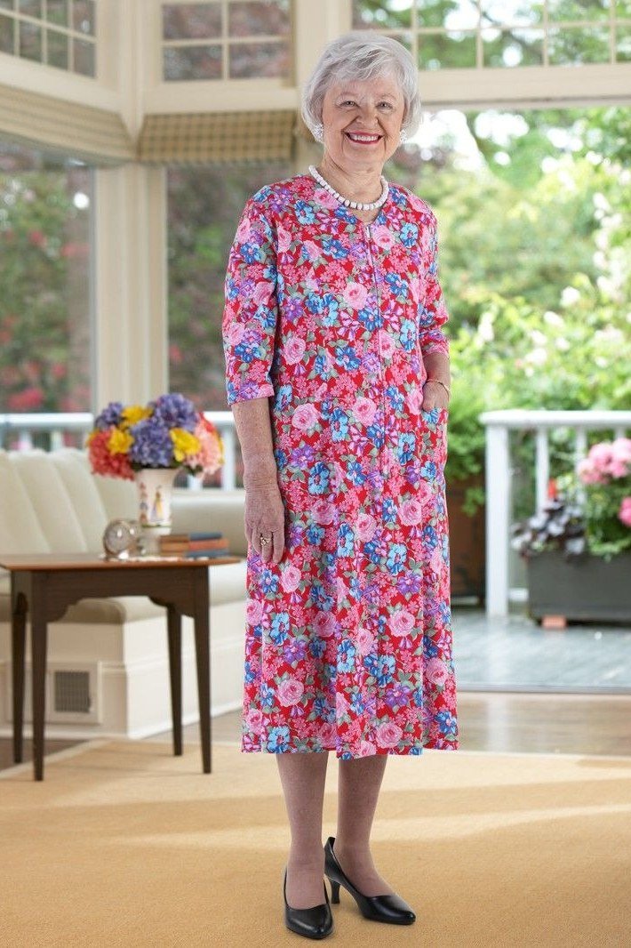 Pink floral sunroom dress