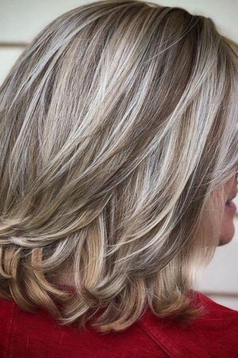 Silver Layers With Feathered Ends for women over 50