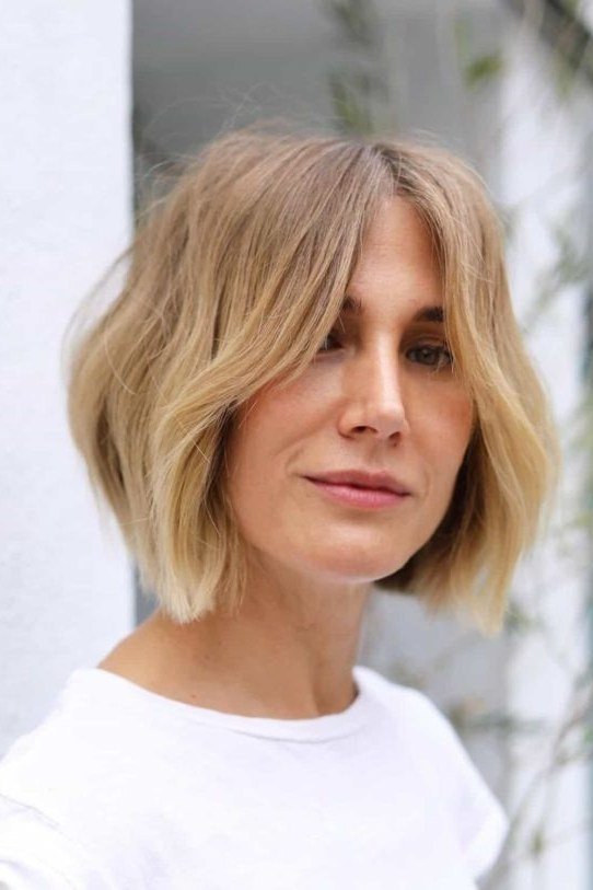 Blonde bob haircut for women over 40