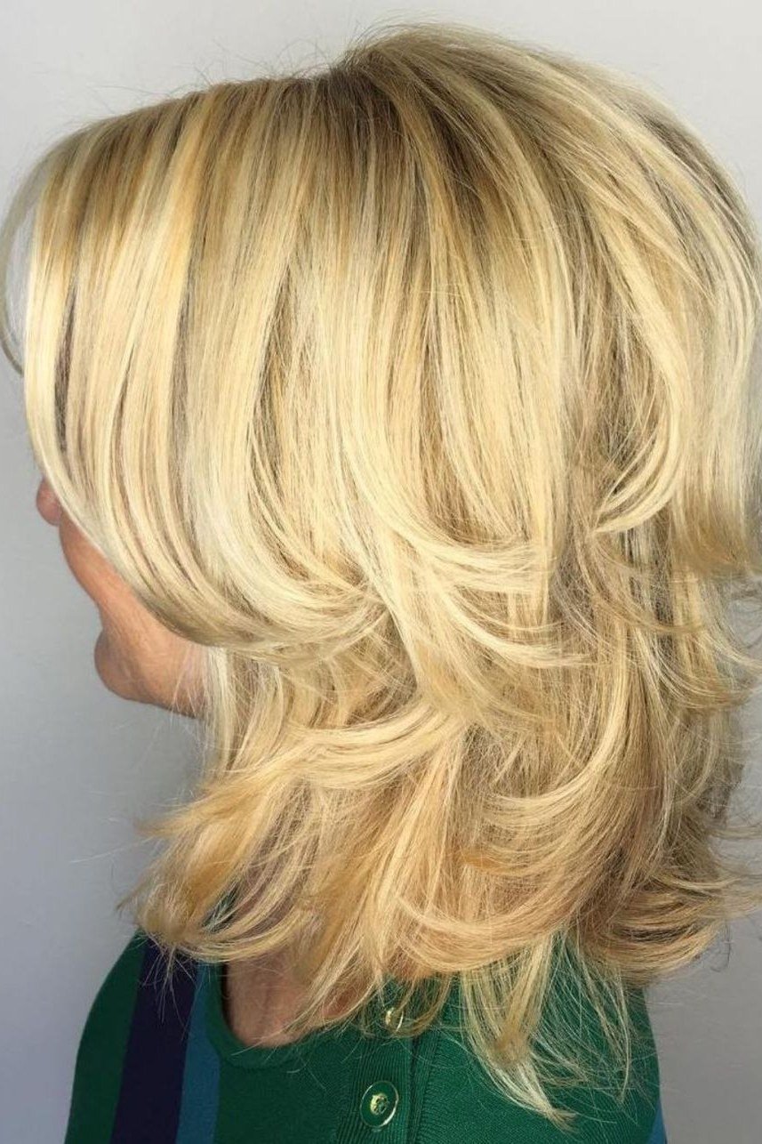 Elegant Silver Side-Part Shoulder Cut for women over 50