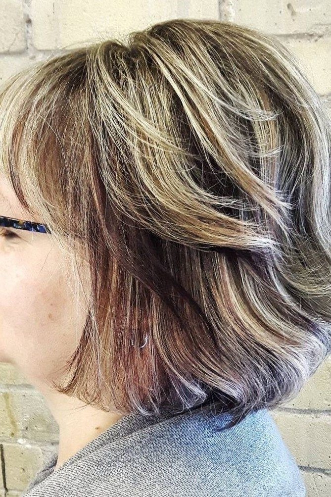 Brown Wavy Cut With Full Bangs for women over 50