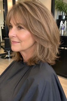 Copper Curly Shoulder Curls for women over 50