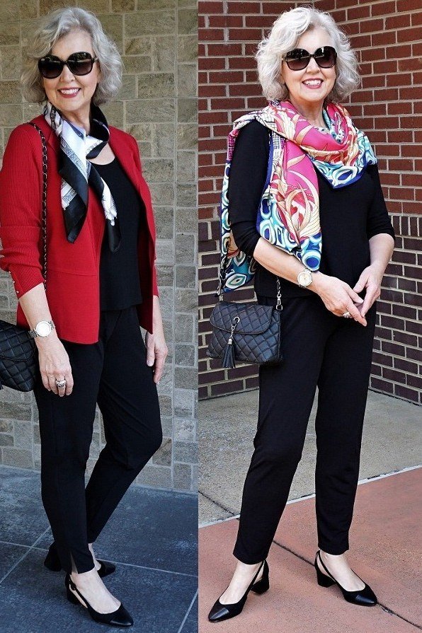 Thanksgiving outfit for women over 50: four outfit looks collage