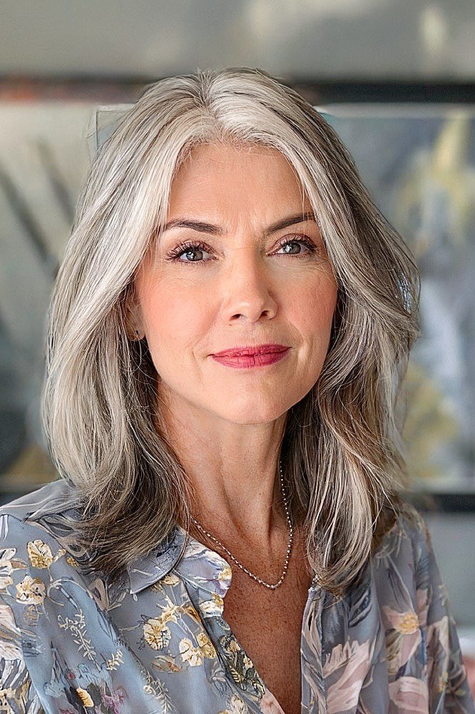 Playful Pink-Lavender Shoulder Cut for women over 50