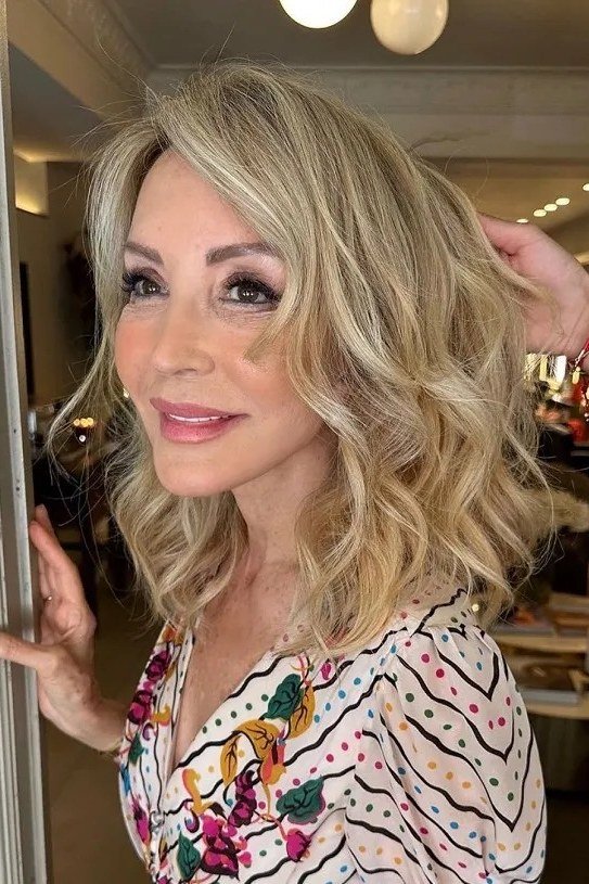 Smooth Silver Shoulder-Length Cut for women over 50