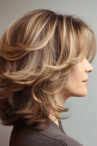 Tousled blonde shag - hairstyle for women over 40