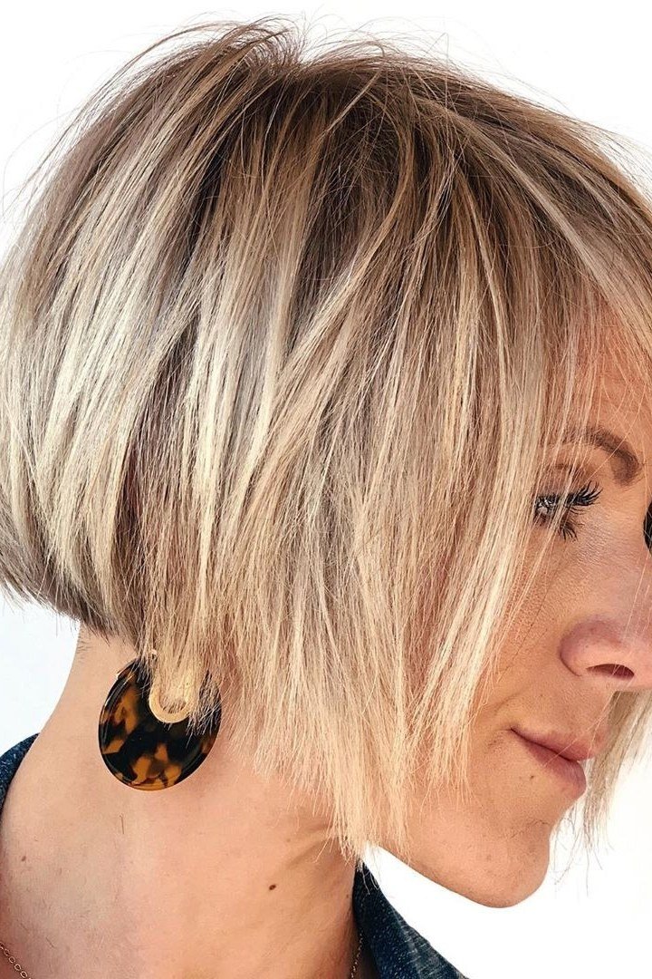 Stacked blonde bob - hairstyle for women over 40