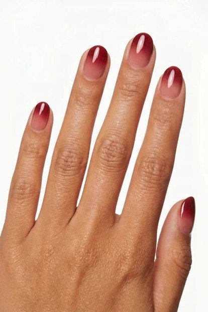 Cherry cola aura oval nails