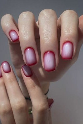 Plum aura squoval nails