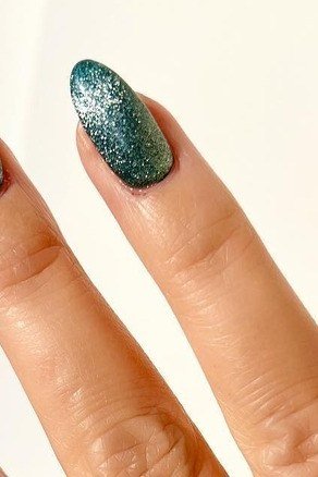 58. Teal Fuzzy Velvet Nails - cozy knit winter nails for women over 60