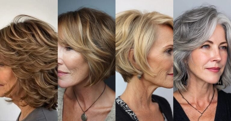 55 gorgeous layered bob hairstyles for women over 50 collage