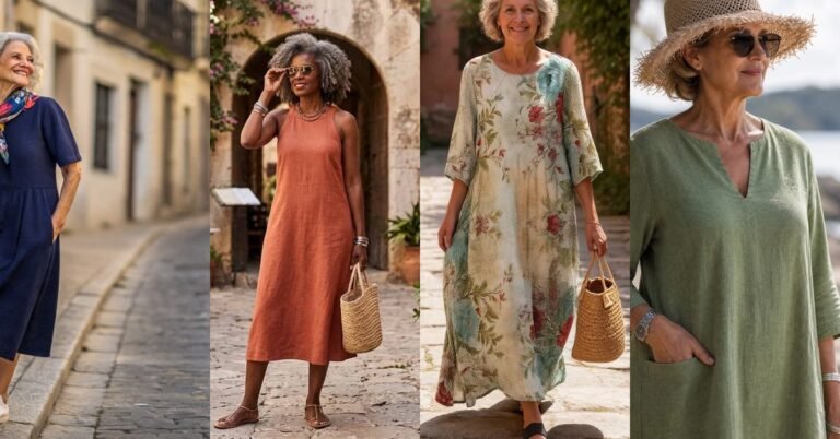 62 linen summer dresses for women over 60 collage