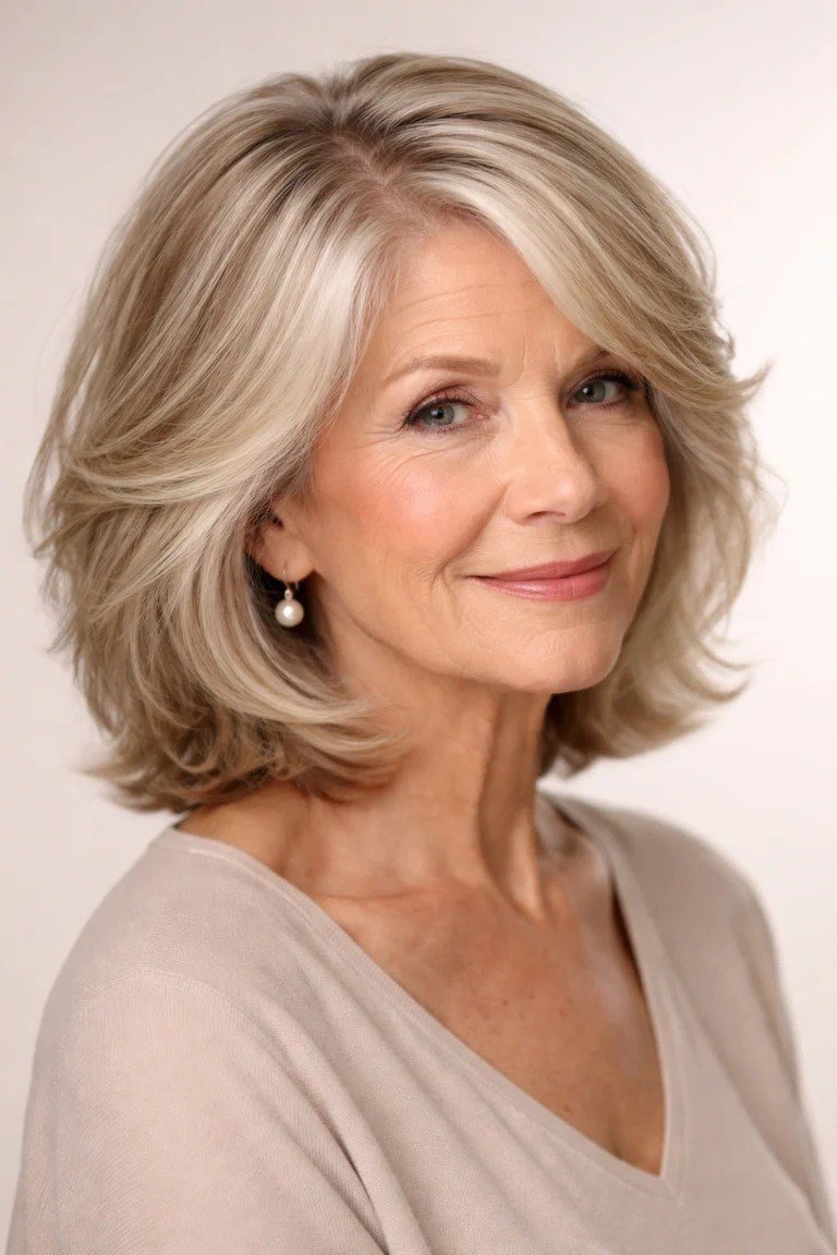Blonde Layered Lob