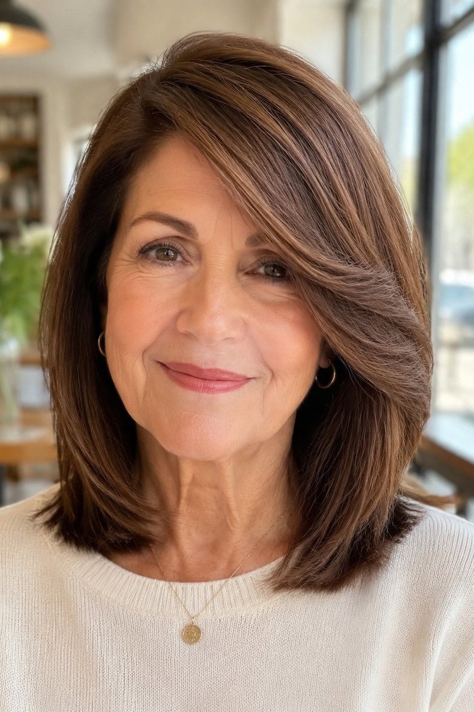 Glossy Brunette Lob