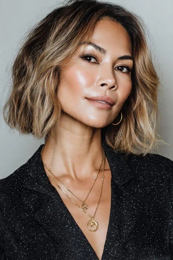 Sunlit Highlighted Wavy Lob