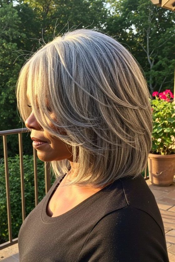Silver Layered Wave Lob