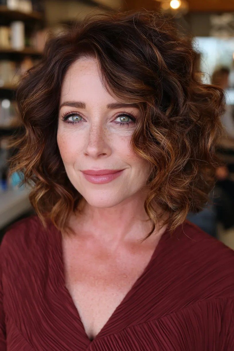 Brunette Curl Lob