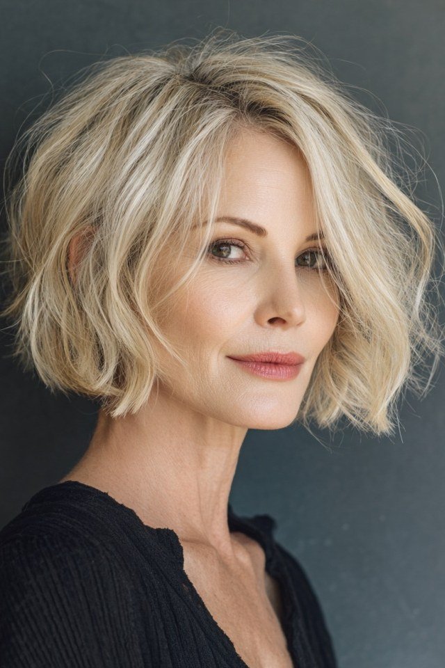 Honey Wavy Blonde Lob