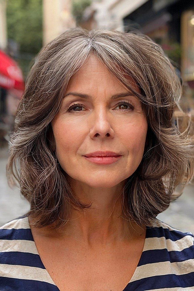 Gray-Brown Wavy Lob