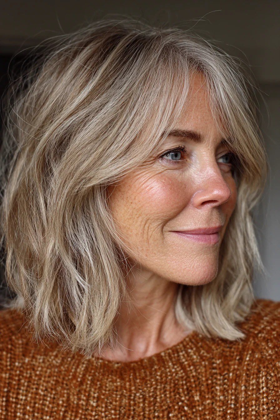 Silver-Gray Wavy Lob