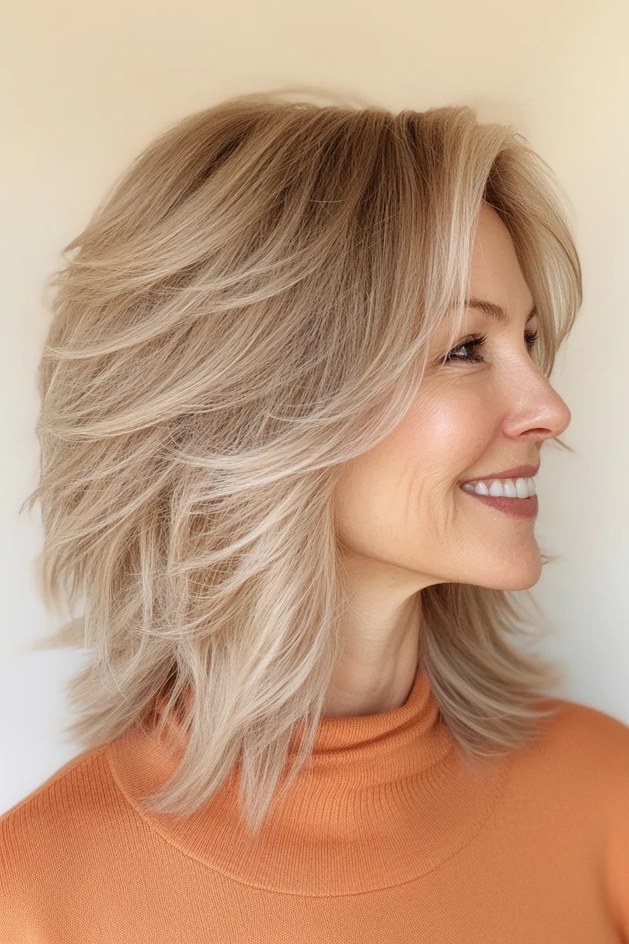 Blonde Feathered Lob