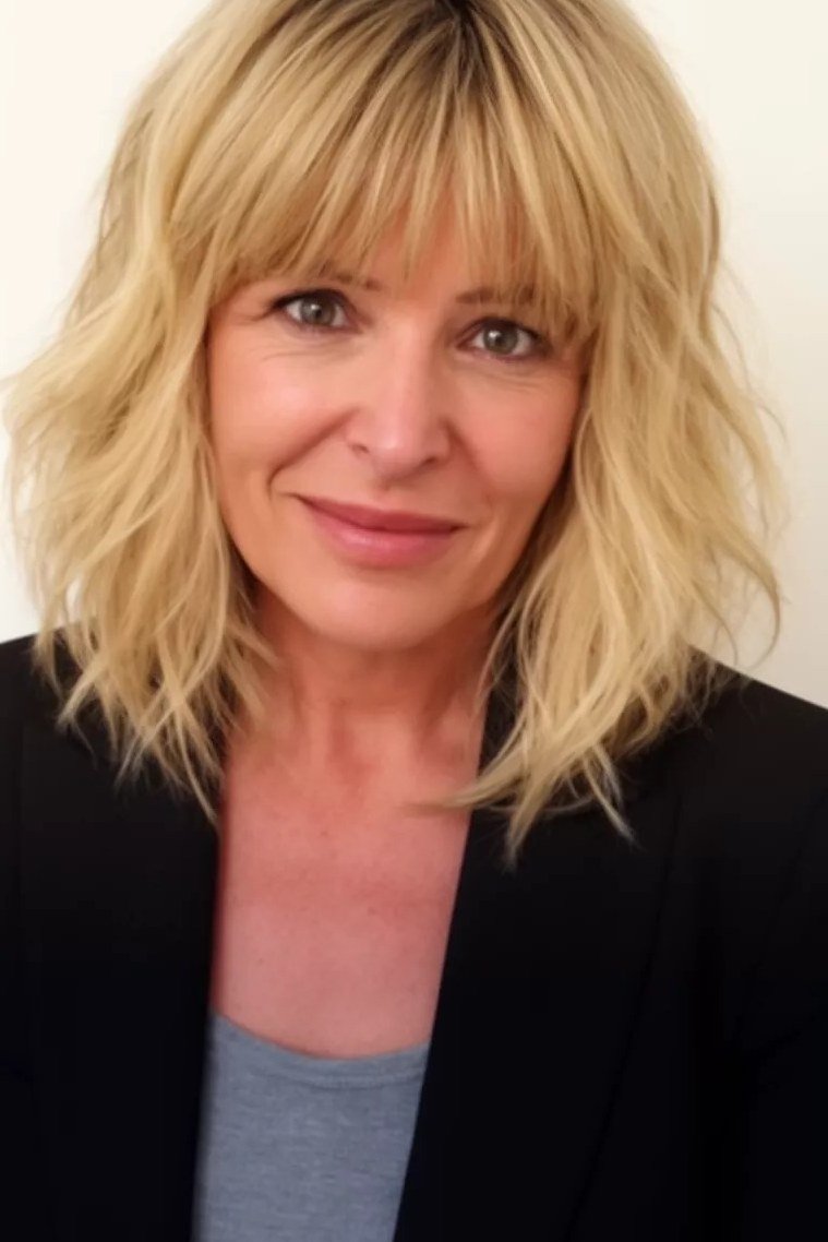 Blonde Lob with Bangs