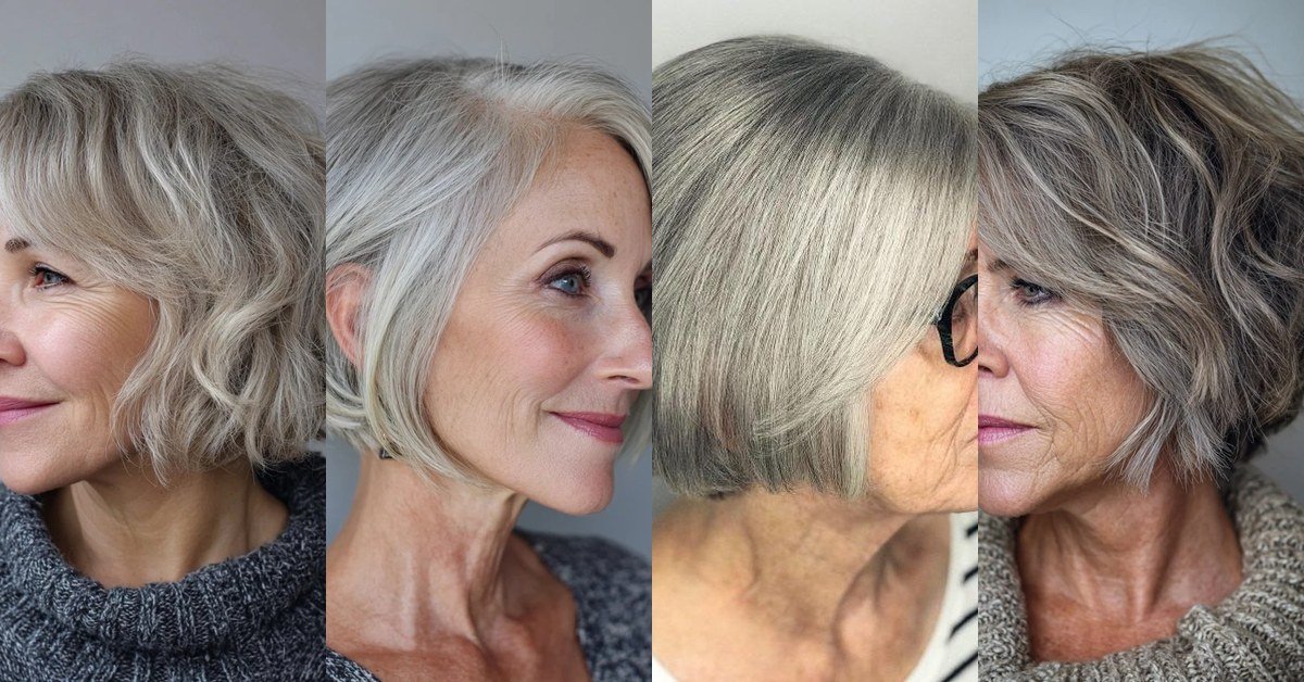 66 Medium Bob Hairstyles for Women Over 60 collage