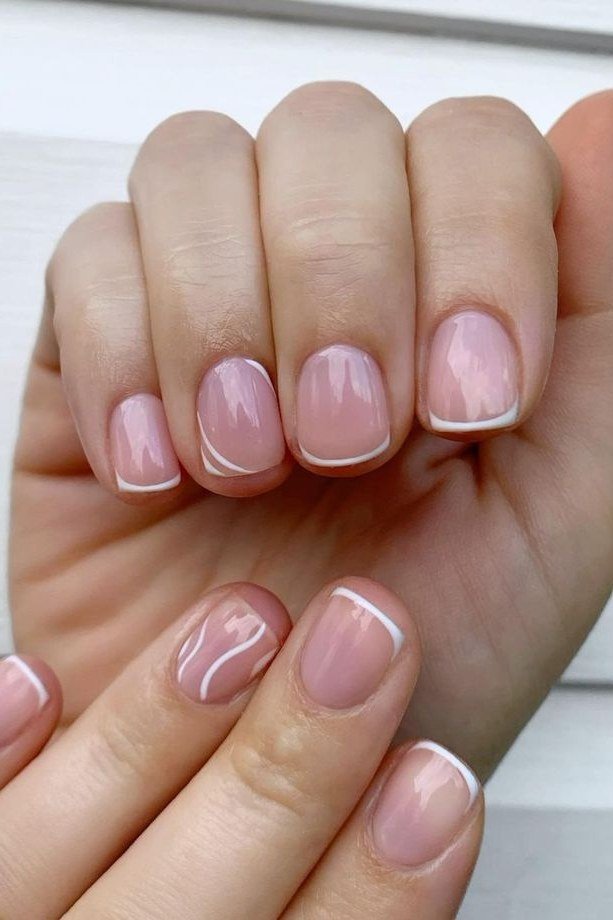 Fresh Everyday Pink - micro french manicure with ultra-thin tip line, elegant nail design for women over 50