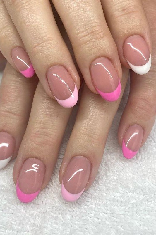 Soft Pink Monochrome - micro french manicure with ultra-thin tip line, elegant nail design for women over 50