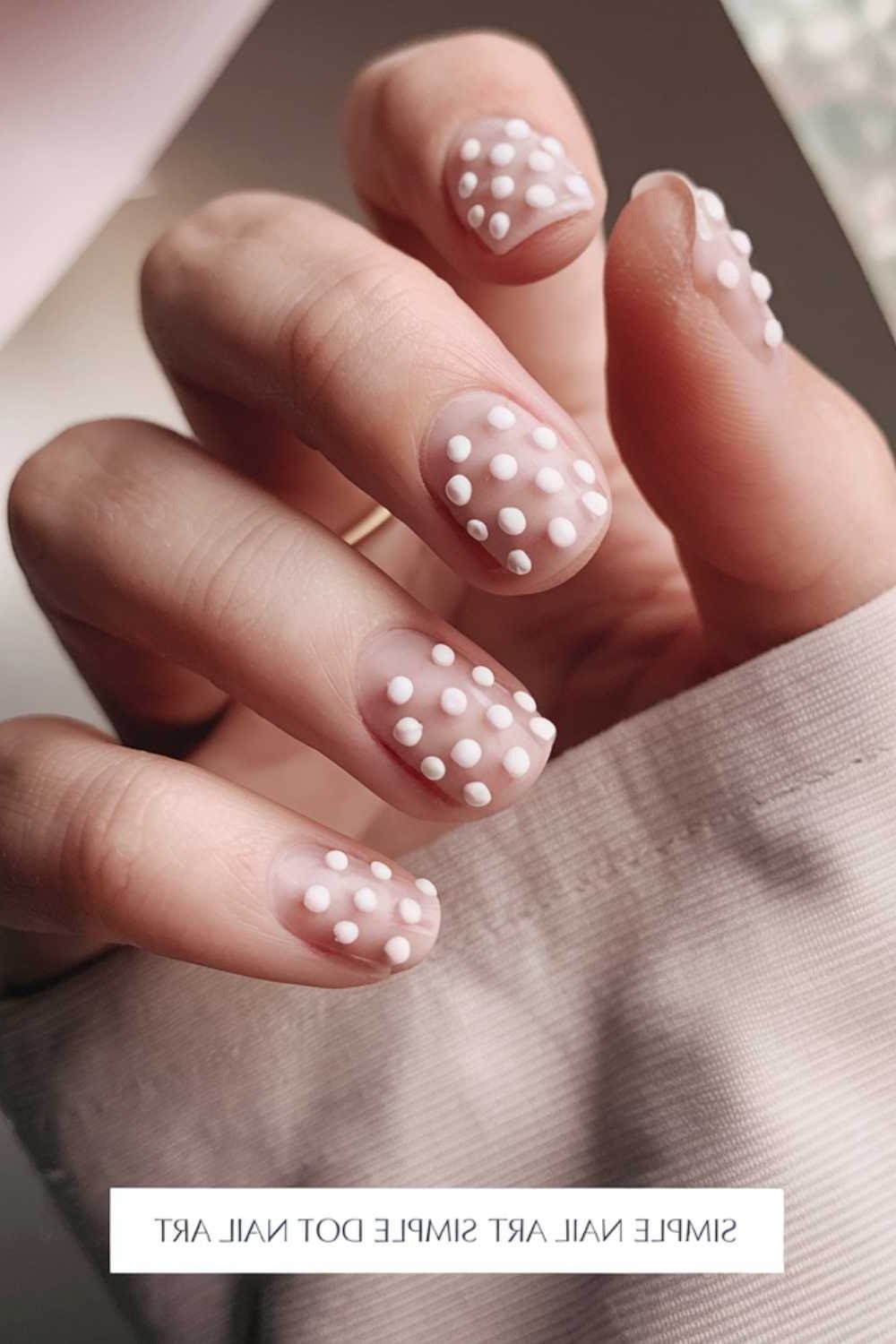 Nude and Gold Foil Half-Moon minimalist nail art idea for women over 50