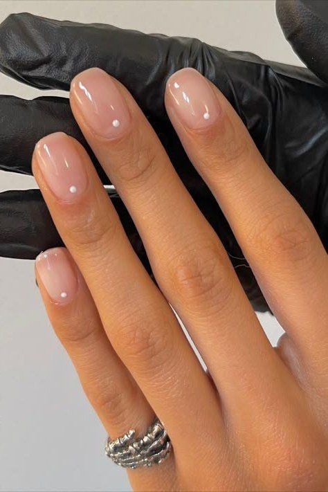 Rose Gold Foil on Blush minimalist nail art idea for women over 50