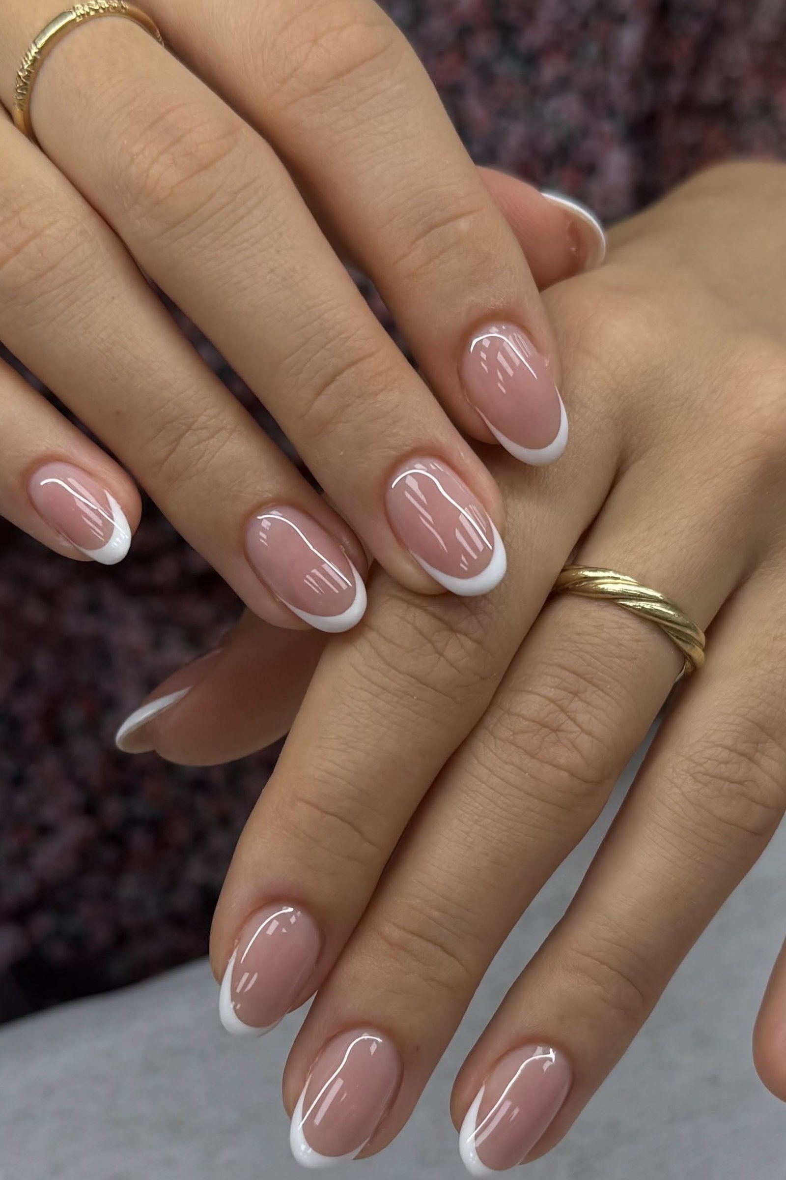 Micro French on Sheer Nude minimalist nail art idea for women over 50