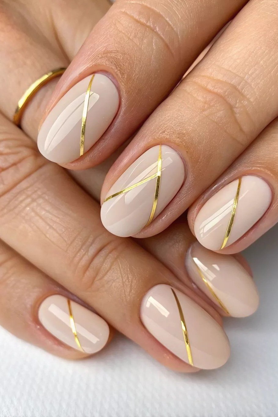 Double-Line French minimalist nail art idea for women over 50